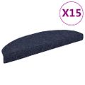 vidaXL Schodové rohože, samolepiace, 15 ks, 65x21x4 cm, modré, polkruhové, veľké