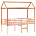 vidaXL Strecha na detskú posteľ voskovohnedá 207x95,5x159 cm borovica