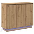 vidaXL LED komoda Remeselný dub 90 x 32 x 75 cm Kompozitné drevo