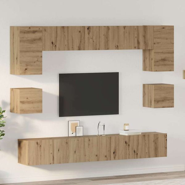 vidaXL Zostava TV skriniek 8 pcs Remeselný dub Kompozitné drevo