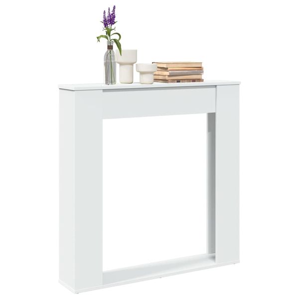 vidaXL Obloženie krbu biele 100x20x100 cm kompozitné drevo