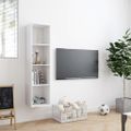 vidaXL Knižnica/TV skrinka, biela 143x30x36 cm