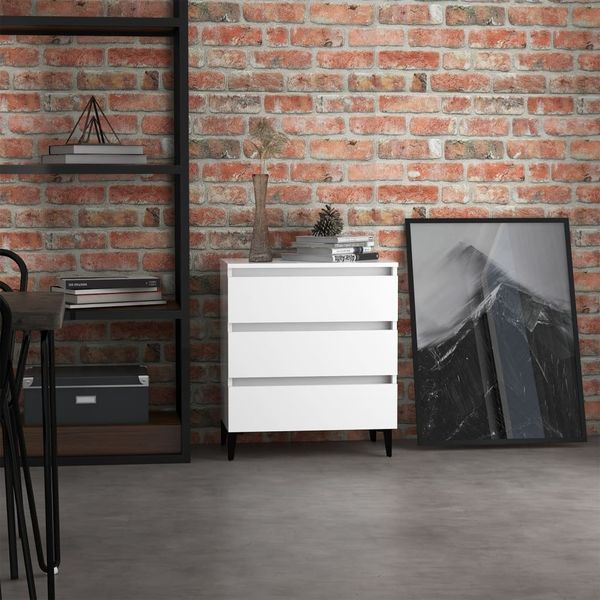 vidaXL Komoda, biela 60x35x69 cm, kompozitné drevo
