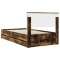 vidaXL Rám postele Dymová dub 100 x 200 cm Inžinierske drevo