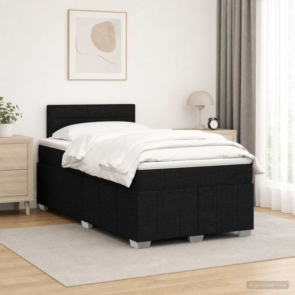vidaXL Posteľ boxspring s matracom Čierna 120 x 190 cm Látka