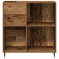 vidaXL Skrinka na gramofónové platne Staré drevo 85 x 38 x 89 cm