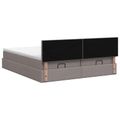 vidaXL Ottoman posteľ s matracom a LED Sivohnedá 160 x 200 cm Látka