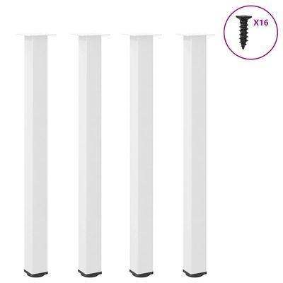 vidaXL Nohy barového stola 4 ks biele 110-112 cm oceľové
