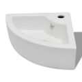vidaXL Umývadlo s prepadom 45x32x12,5 cm, biele