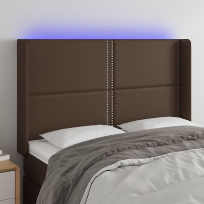 VidaXL Čelo postele hnedé 147x16x118/128 cm umelá koža
