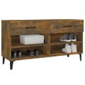 vidaXL Botník dymový dub 102x35x55 cm spracované drevo