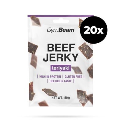 Sušené mäso Beef Jerky - GymBeam, teriyaki, 20 x 50 g