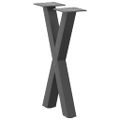vidaXL Nohy konferenčného stolíka v tvare X, 2 ks, antracitové, 38 x (42-43) cm, oceľ