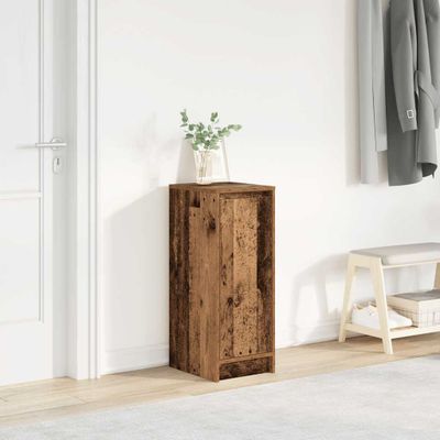 vidaXL Botník staré drevo 29,5x34x76 cm kompozitné drevo