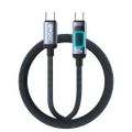 BWOO X324CC opletený rýchlonabíjací kábel so svetelným displejom PD 60W USB-C - USB-C