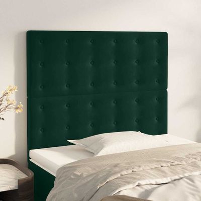 vidaXL Čelo postele tmavozelené 100x5x118/128 cm zamatové
