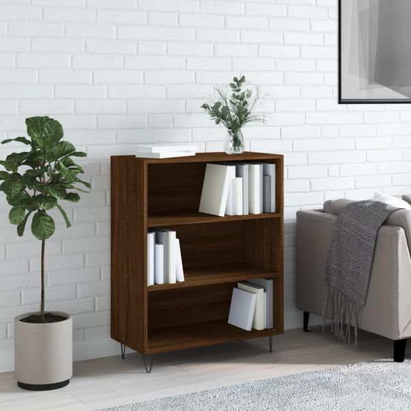 vidaXL Knižnica hnedý dub 69,5x32,5x90 cm kompozitné drevo
