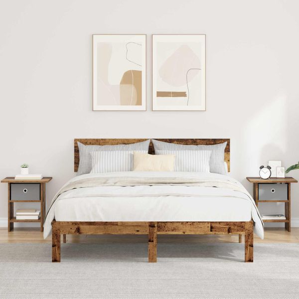vidaXL Nočný stolík 2 pcs Staré drevo 41 x 40 x 45 cm Kompozitné drevo