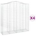 vidaXL Oblúkový gabionový kôš 4 ks 200x50x200/220cm pozinkované železo