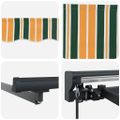 vidaXL Rám markízy Zelená a žltá 400 × 300 cm Polyester s PU povrchom