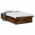vidaXL Posteľný rám so zásuvkami dymový dub 90x200 cm kompozitné drevo