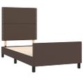 vidaXL Posteľný rám s čelom hnedý 90x200 cm umelá koža