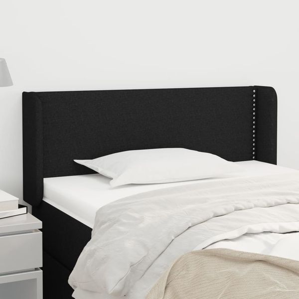 vidaXL Čelo postele so záhybmi čierne 83x16x78/88 cm látka