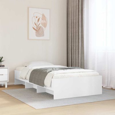 vidaXL Posteľný rám biely 90x190 cm kompozitné masív