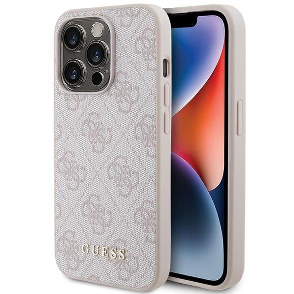 Obal Guess pre iPhone 15 Pro 6,1" GUHCP15LG4GFPI ružový HC PU 4G kovové logo