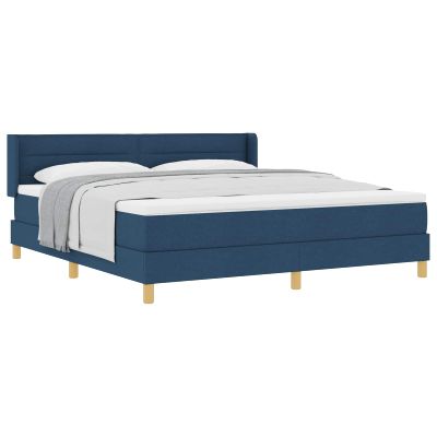 vidaXL Posteľ s pružinovým rámom s matracmi Modrá 200 x 180 cm látka