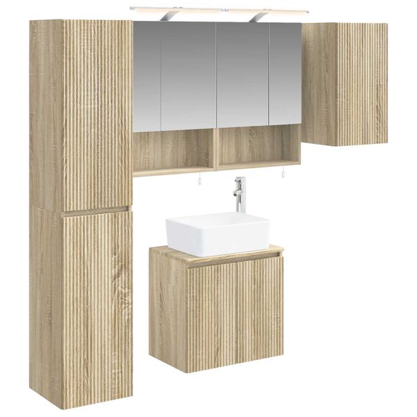 vidaXL Set kabinetov do kúpeľne 5 pcs Dub sonoma 50 x 14,5 x 70 cm
