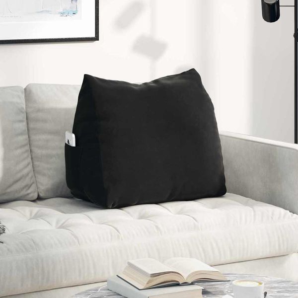 vidaXL Poduška na chrbát Čierna 60 x 20 x 50 cm Kordúrová tkanina