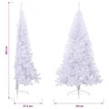 vidaXL Umelý polovičný vianočný stromček+stojan, biely 180 cm, PVC