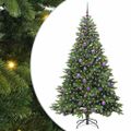 vidaXL Umelý vianočný stromček s 300 LED-i Zelená 180 cm PE a PVC