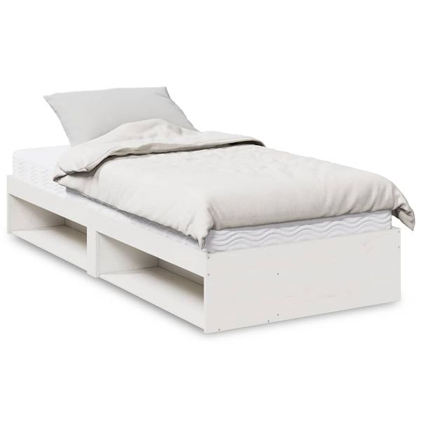vidaXL Denná posteľ s matracom biela 90x200 cm masívna borovica