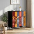 vidaXL Servírovacia skriňa ESSEN Čierny dub 69 x 33 x 76 cm