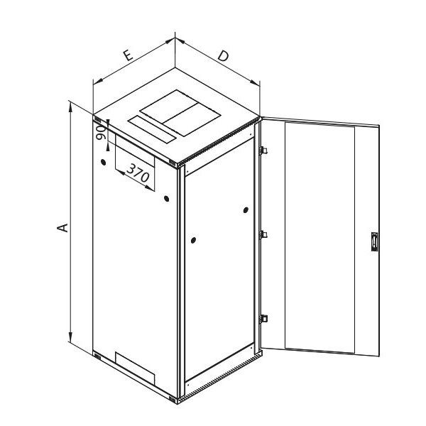 Stojanový rozvaděč 37U (š)800x(h)1000 Rozvadec, stojanový, 19", 37U, 800x1000, typ RMA, nosnost 400kg, RAL7035, šedý