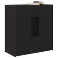 vidaXL Komoda so zásuvkami a dvierkami, dub čierny 70,5x34x74,5 cm