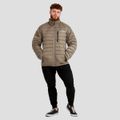 Pánska bunda Puffer Vetiver/Black - GymBeam, veľkosť M, veľkosť oblečenia M
