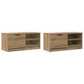 vidaXL 2 dielna TV skrinka Dub Artisan 80x35x36,5 cm Drevo