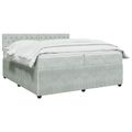 vidaXL Posteľ boxspring s matracom Svetlosivá 200 x 200 cm Zamat