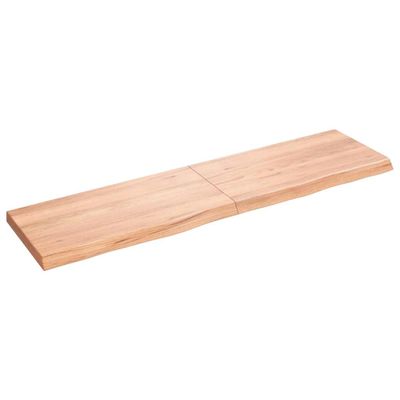 vidaXL Nástenná polica bledohnedá 120x30x(2-4) cm ošetrený masívny dub