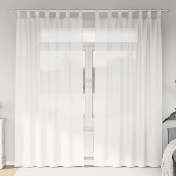 vidaXL Voálové závesy s pútkami 2 ks Biele 140x245 cm