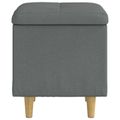 vidaXL Ottoman s Úložným Priestorom Tmavo šedá 40 x 40 x 45 cm látka
