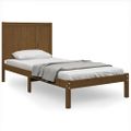 vidaXL Posteľný rám medový drevený masív 75x190cm malé jednolôžko