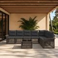 vidaXL Súprava záhradných pohoviek 8 ks Sivá polyratan