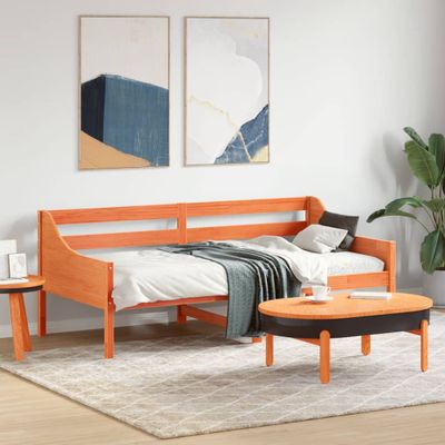vidaXL Denná posteľ s matracom voskovo hnedá 90x190cm masívna borovica