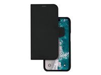 Pouzdro s klopou pro mobilní telefon - polyuretan (PU), plast - černá - pro Apple iPhone 13, 14, 15, 16e, 17e