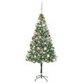 vidaXL Umelý vianočný stromček s 300 LED-i Zelená 180 cm PVC a oceľ