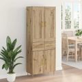 vidaXL Highboard Remeselný dub 69,5 x 34 x 180 cm Kompozitné drevo
